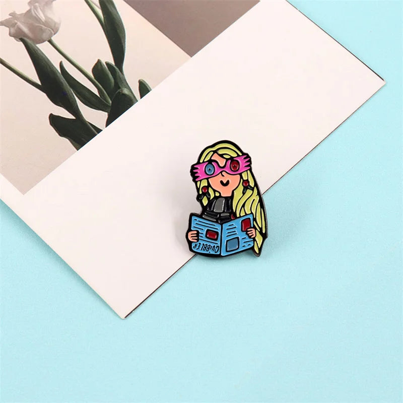 Psychedelic Fiction Character Brooch Cute Magic Girl Lapel Pin Cartoon Accessories Clothes Bags Decoration