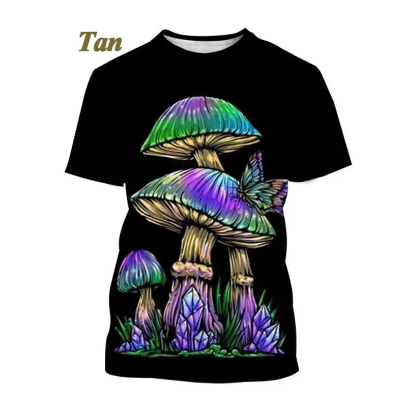 3D Trippy Mushroom Tee