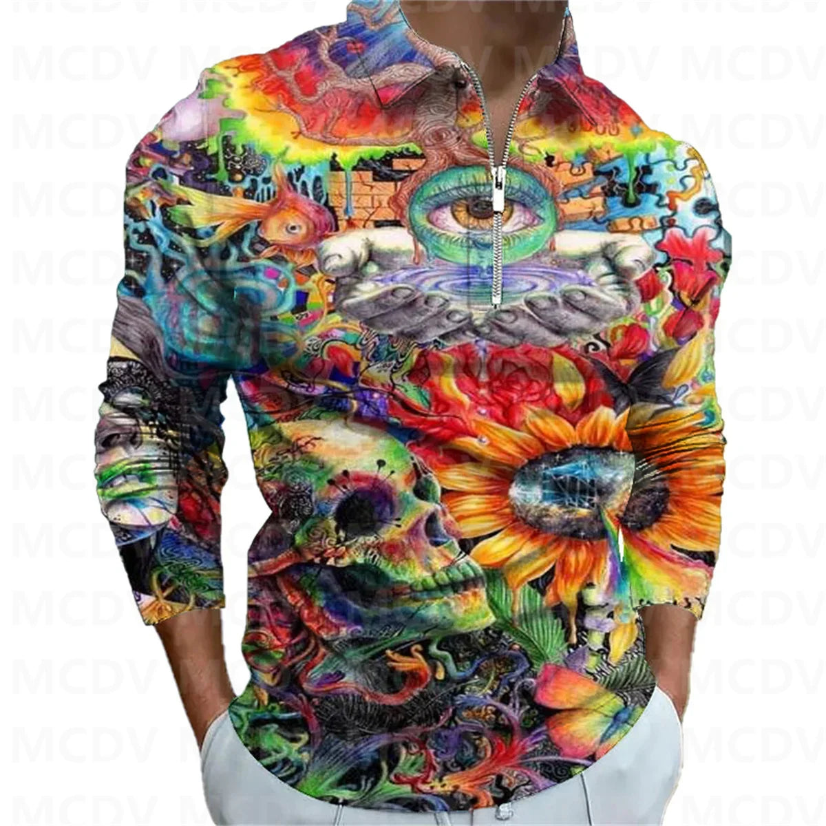 Trippy Men's Zipper Shirt
