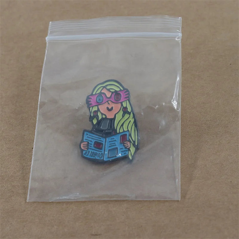 Psychedelic Fiction Character Brooch Cute Magic Girl Lapel Pin Cartoon Accessories Clothes Bags Decoration