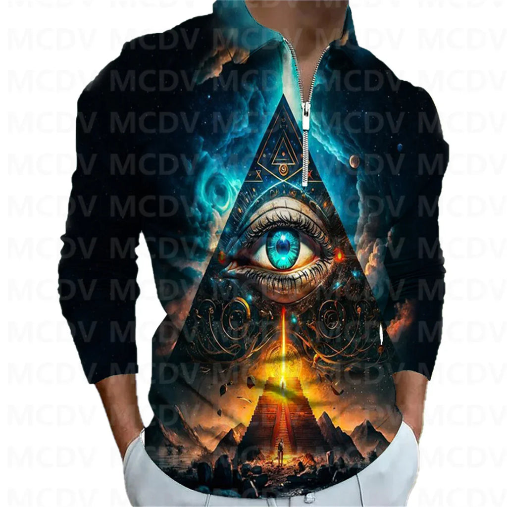 Trippy Men's Zipper Shirt