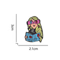 Psychedelic Fiction Character Brooch Cute Magic Girl Lapel Pin Cartoon Accessories Clothes Bags Decoration
