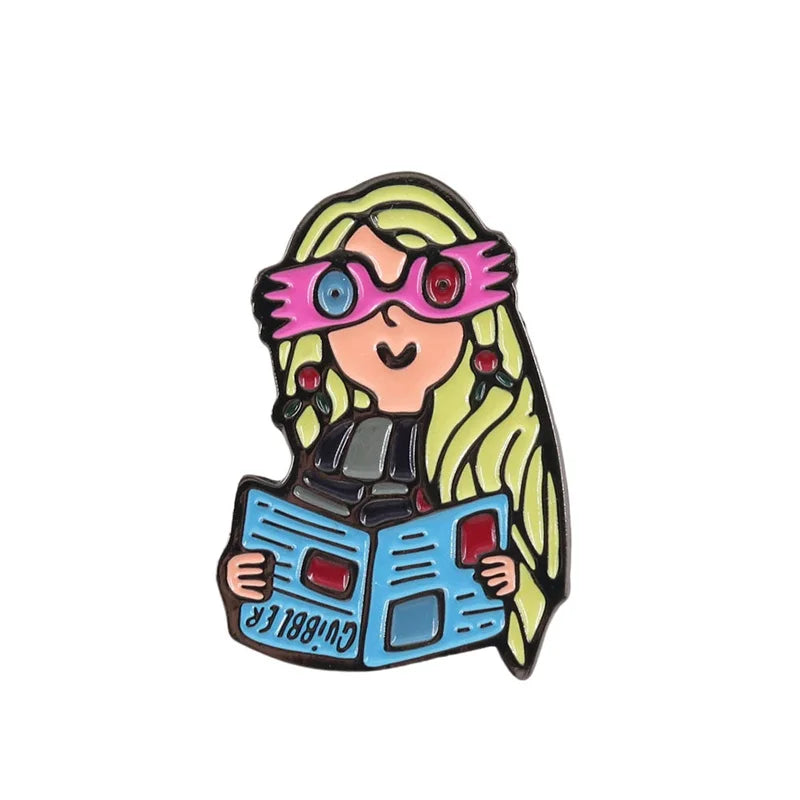 Psychedelic Fiction Character Brooch Cute Magic Girl Lapel Pin Cartoon Accessories Clothes Bags Decoration