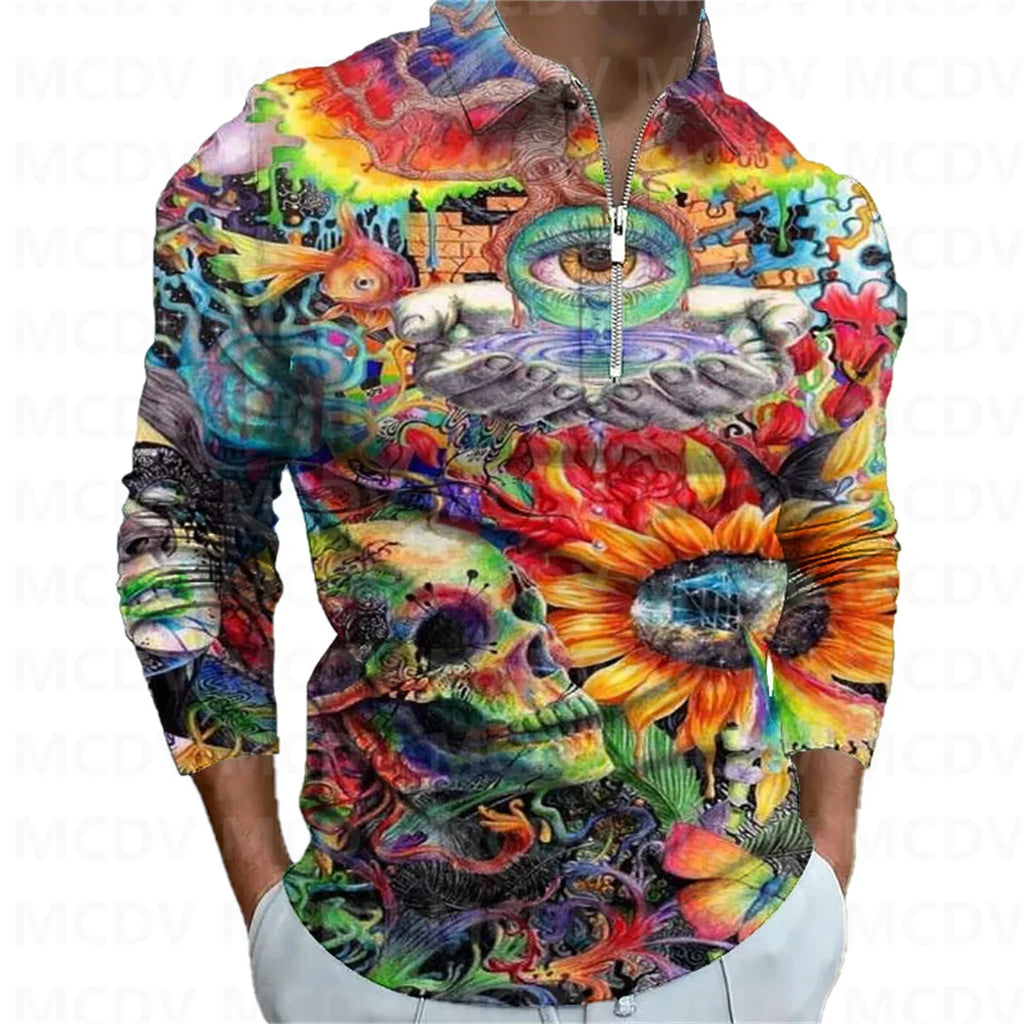 Trippy Men's Zipper Shirt