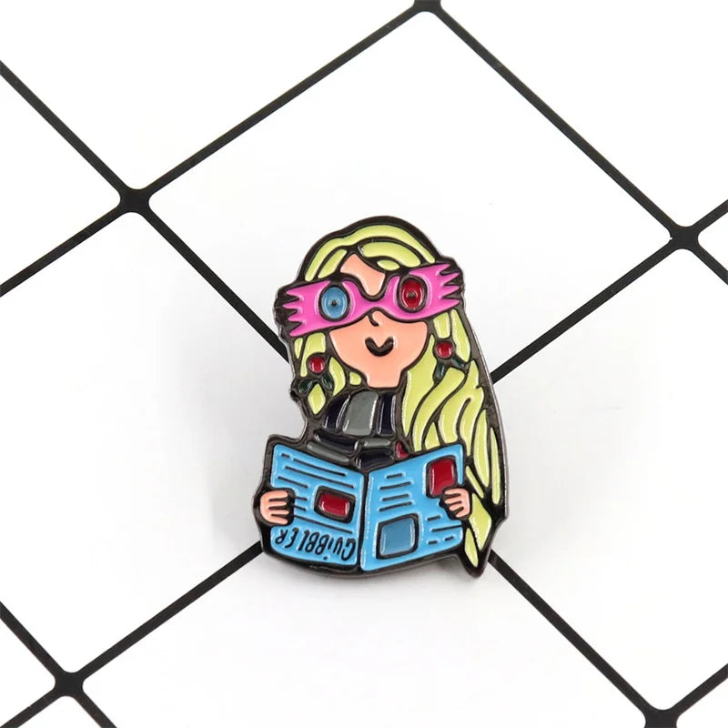 Psychedelic Fiction Character Brooch Cute Magic Girl Lapel Pin Cartoon Accessories Clothes Bags Decoration